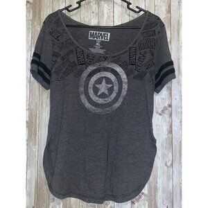 Women's Marvel Short Sleeve Graphic T-shirt Casual Comic Collectible Gray XL
